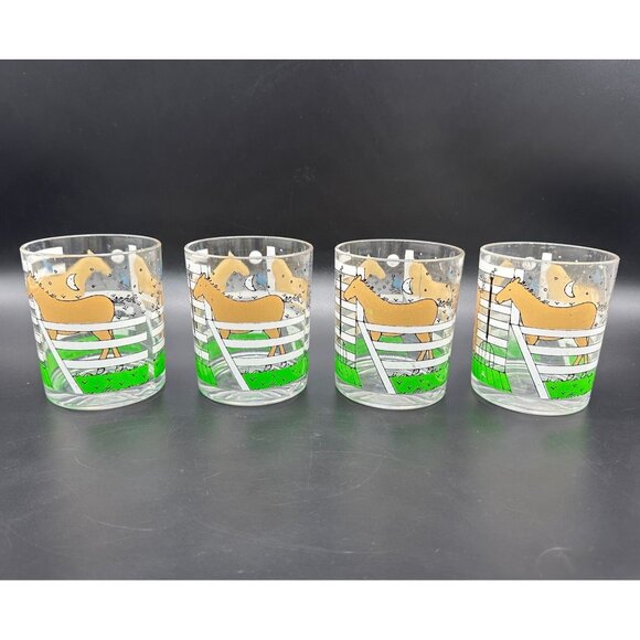 Vintage Tumblers HJ Stotter Cups Lucite Acrylic Horses Birds Kitschy USA 1970s - Picture 2 of 10